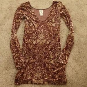 Free People Floral Velvet Minidress